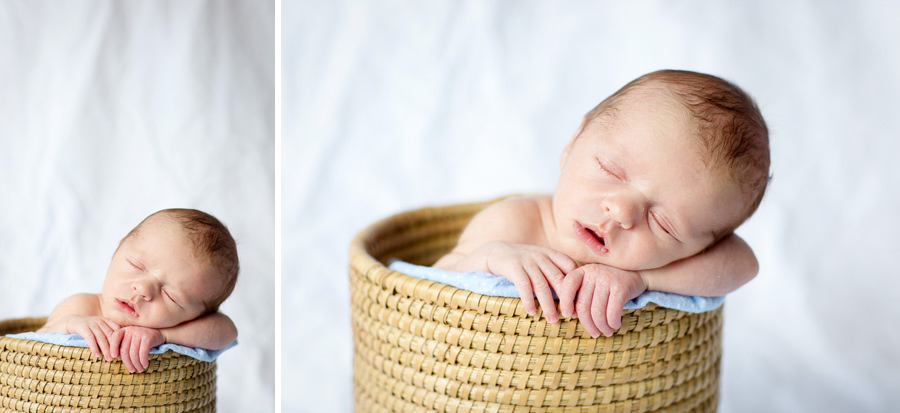 Newborn photos in basket