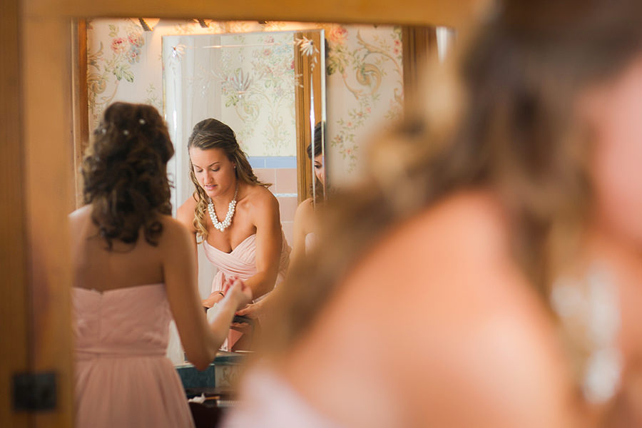 bridesmaid in mirror
