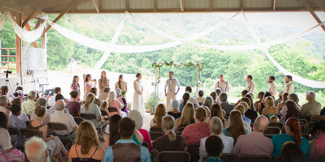 Wedding ceremony in port clinton pa barn