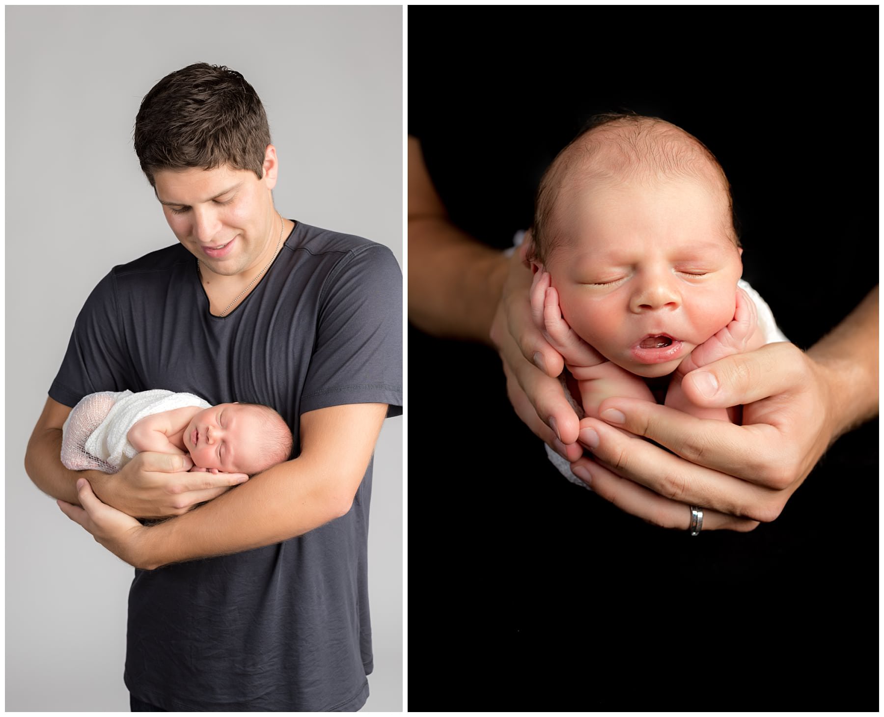 Newborn with father portraits