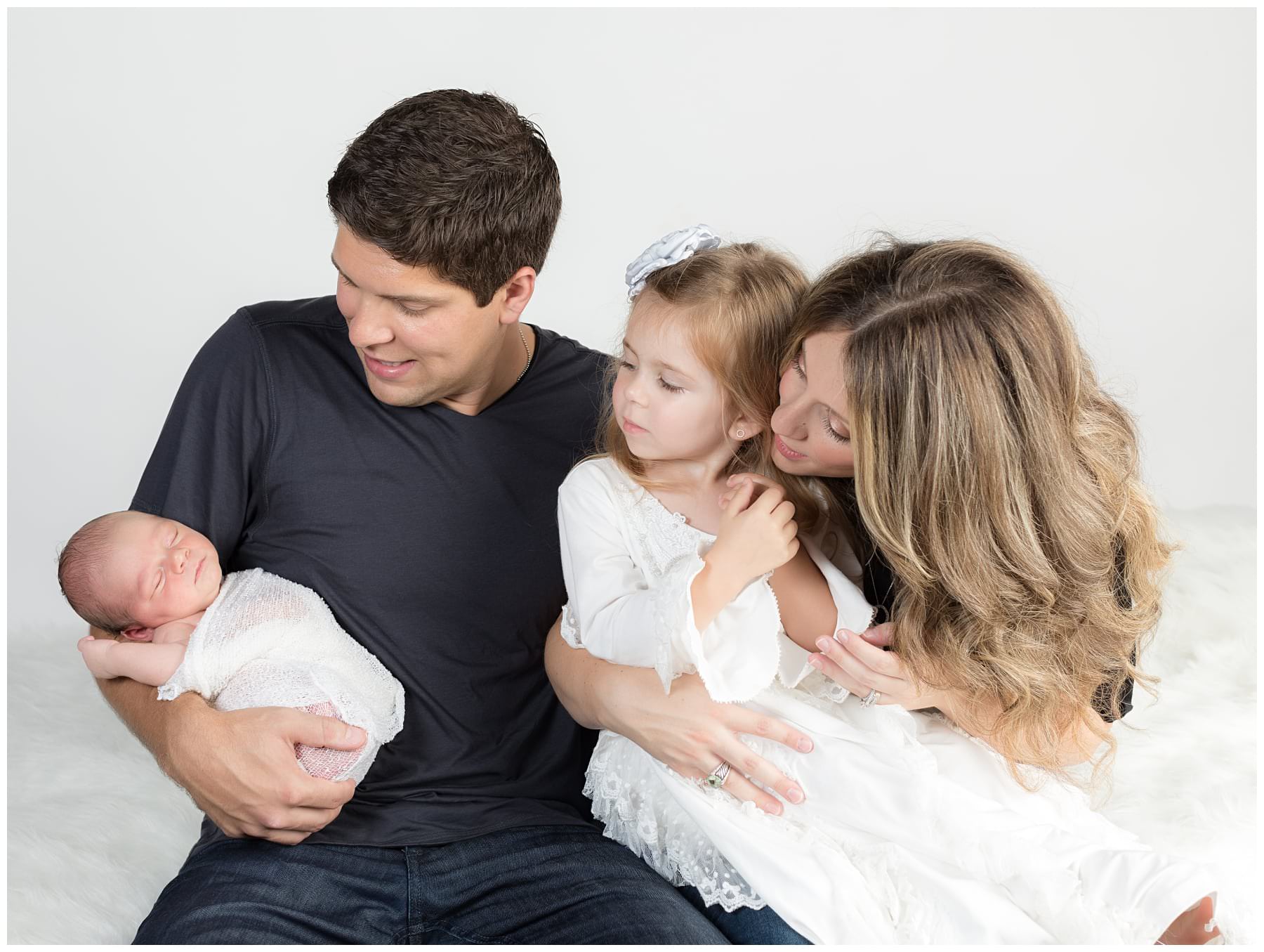 Newborn family portrait in Berks County PA studio