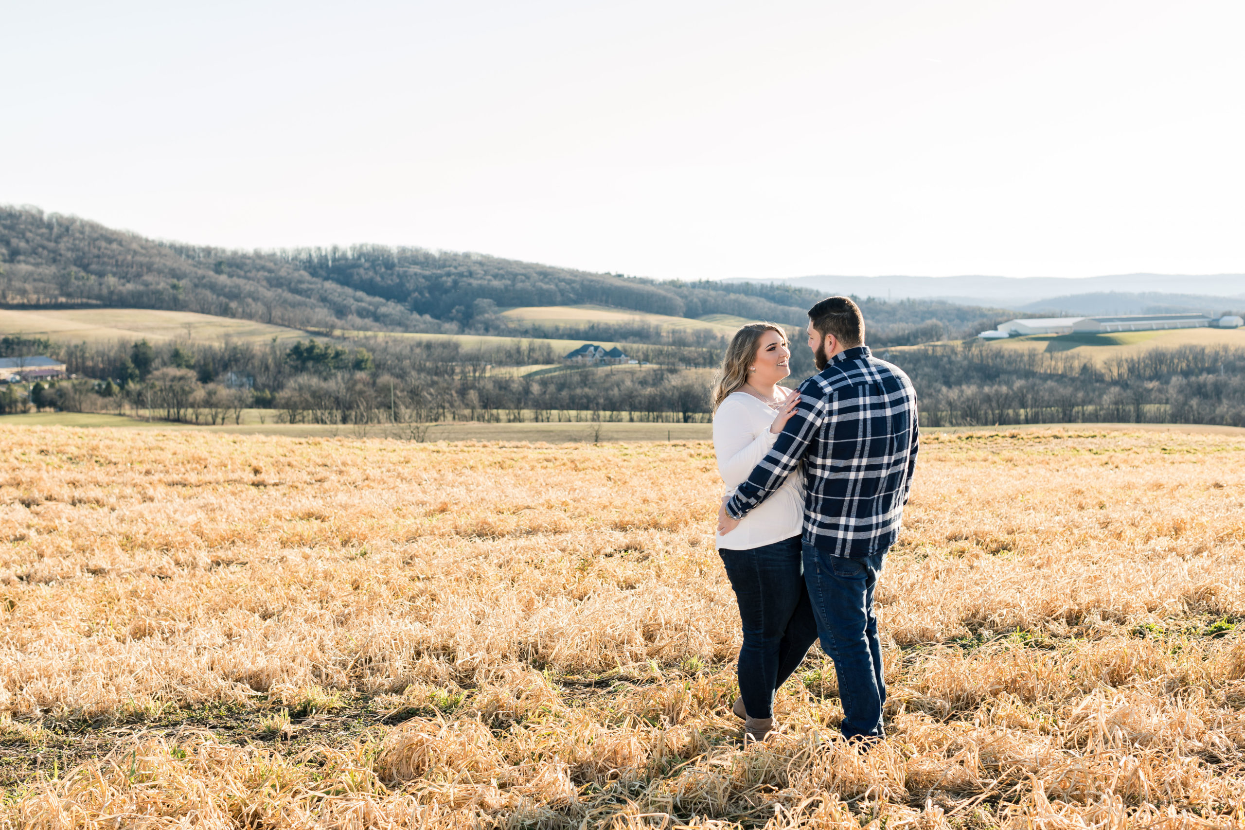 fall outdoor rural engagement photos