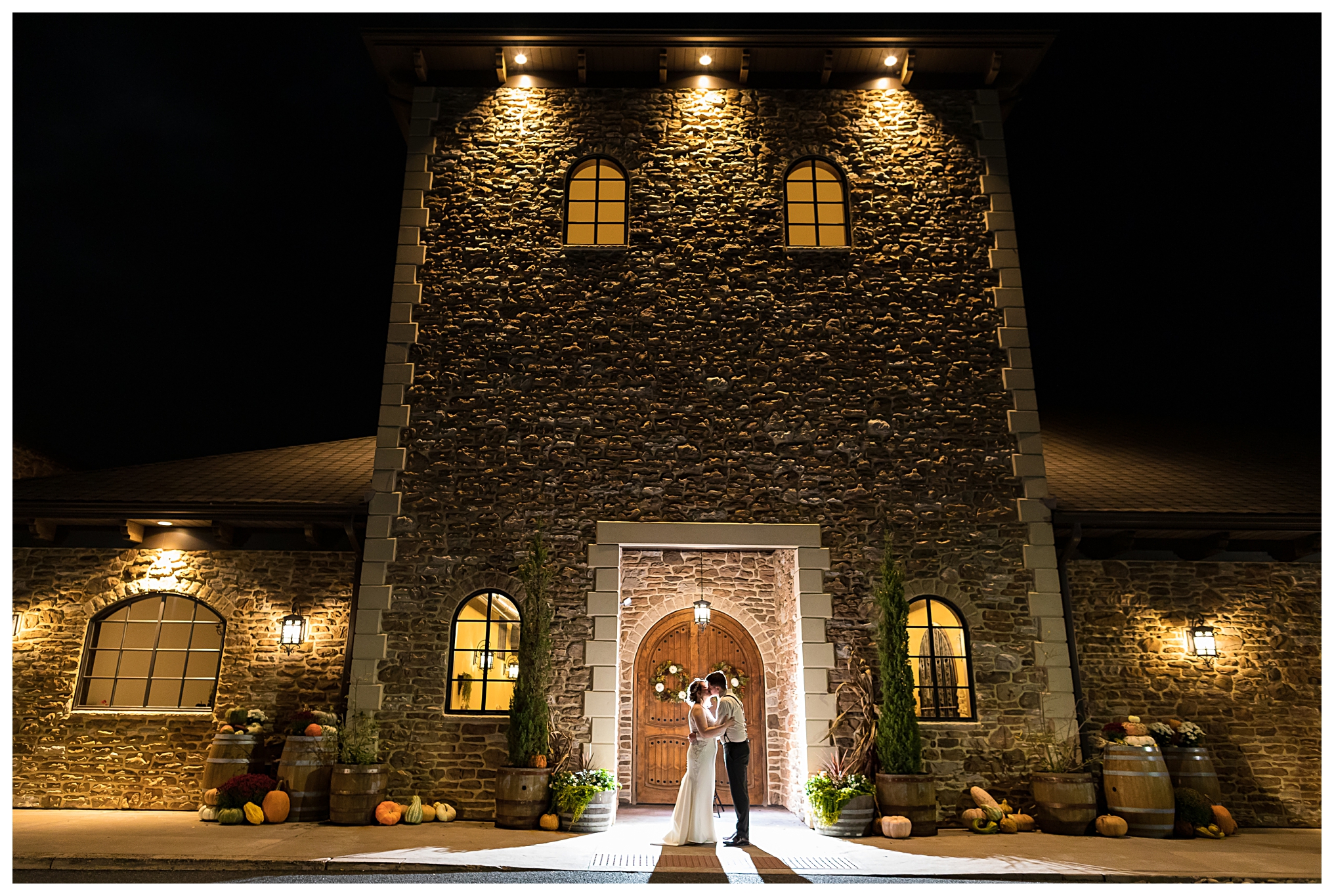 Folino winery wedding at night