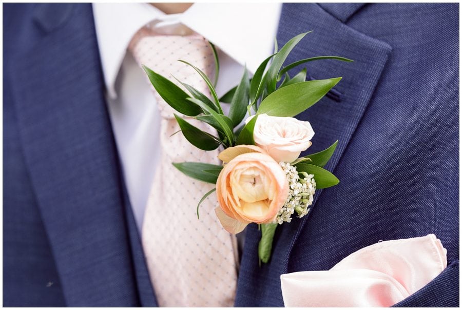 boutonniere with greenery 