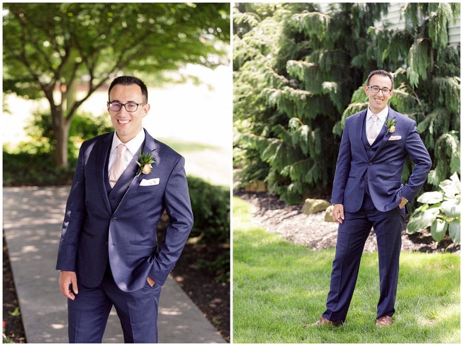 groom with blue tux