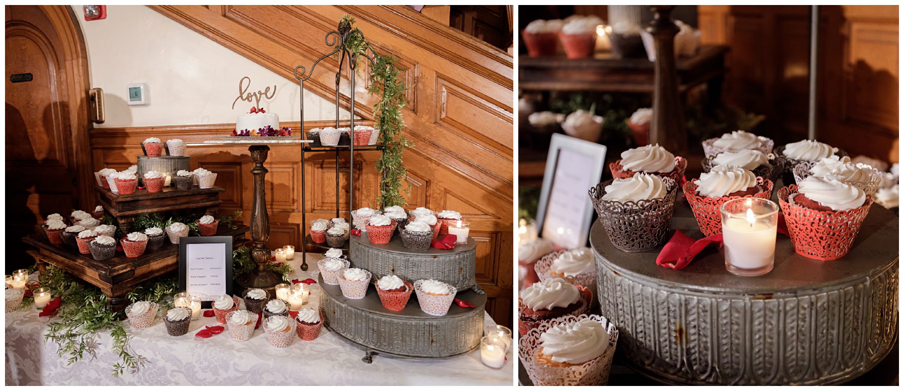 cupcake wedding display for cake cutting